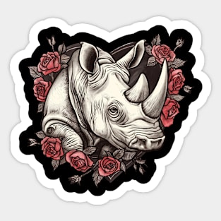 Rhinoceros Love Design Sticker